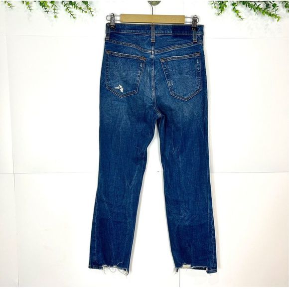 Abercrombie & Fitch Women's Ultra High Rise Straight Leg Jeans Blue Size 27 - Picture 3 of 12